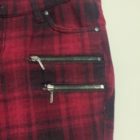 Torrid Plaid Ponte Stretch Skinny Pants Capri Grunge Goth Size 10 - Picture 3 of 8